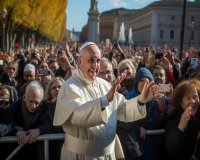 Publiek bij Paus Franciscus en Bustour door Rome